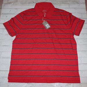 Men's NWT Red Stripped Collared shirt Size XL St. John's Bay